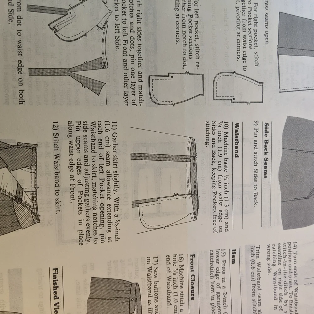 Vintage 1980 Stretch & Sew Skirt #438 Pocket closure skirt- Knit Fabric Pattern